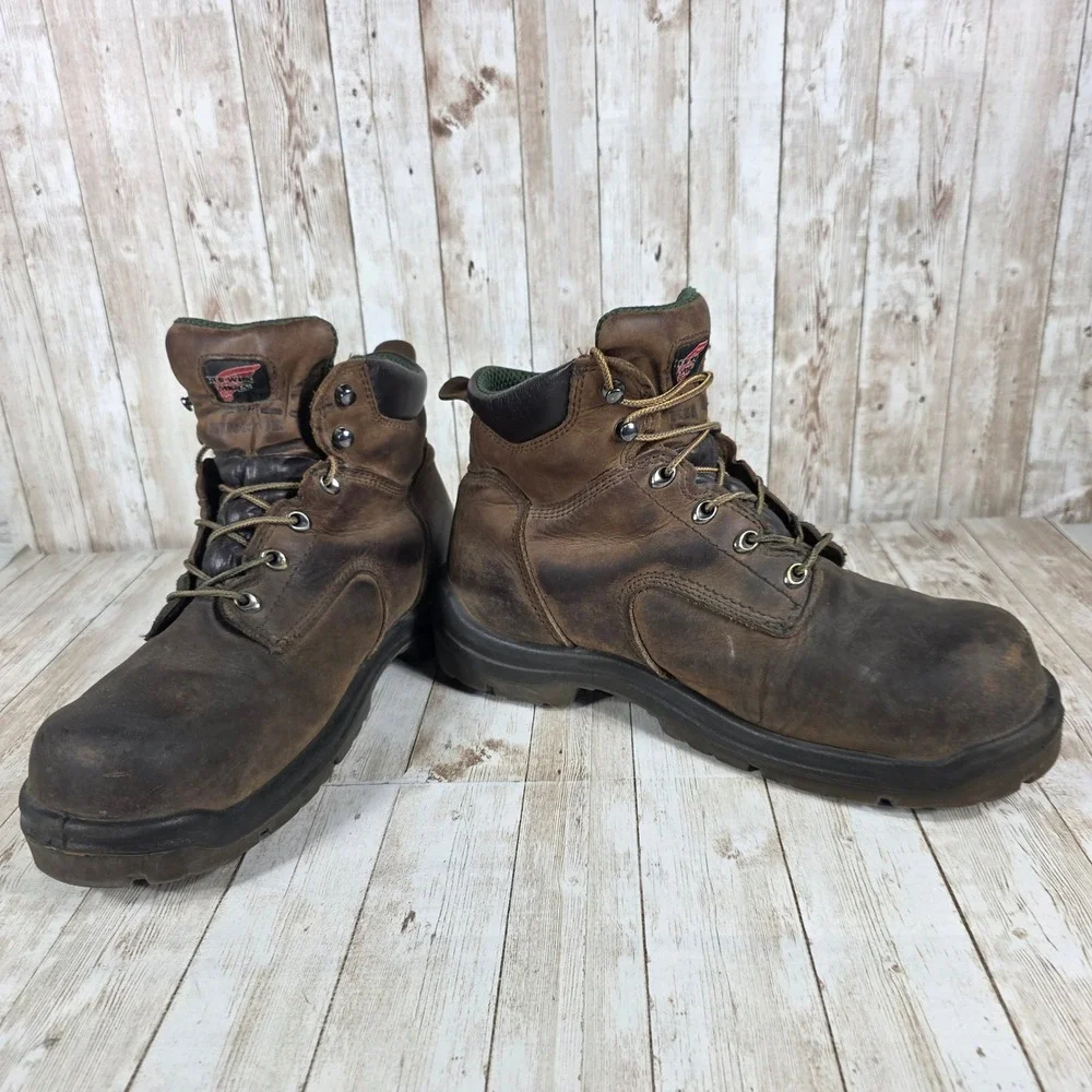 Red Wing Waterproof Work‎ Boots Steel Toe EH Safety Brown Leather 11.5